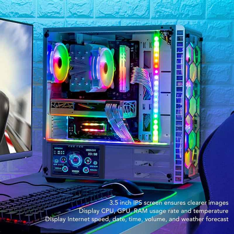 Dilwe 5 inch IPS USB Mini Screen, AIDA64 PC CPU HDD Data Monitor for Aida64 PC CPU Monitor GPU Fan Speed Computer Temperature Memory Sub Display, Visual Theme Editor(5.0inch B) - Image 2